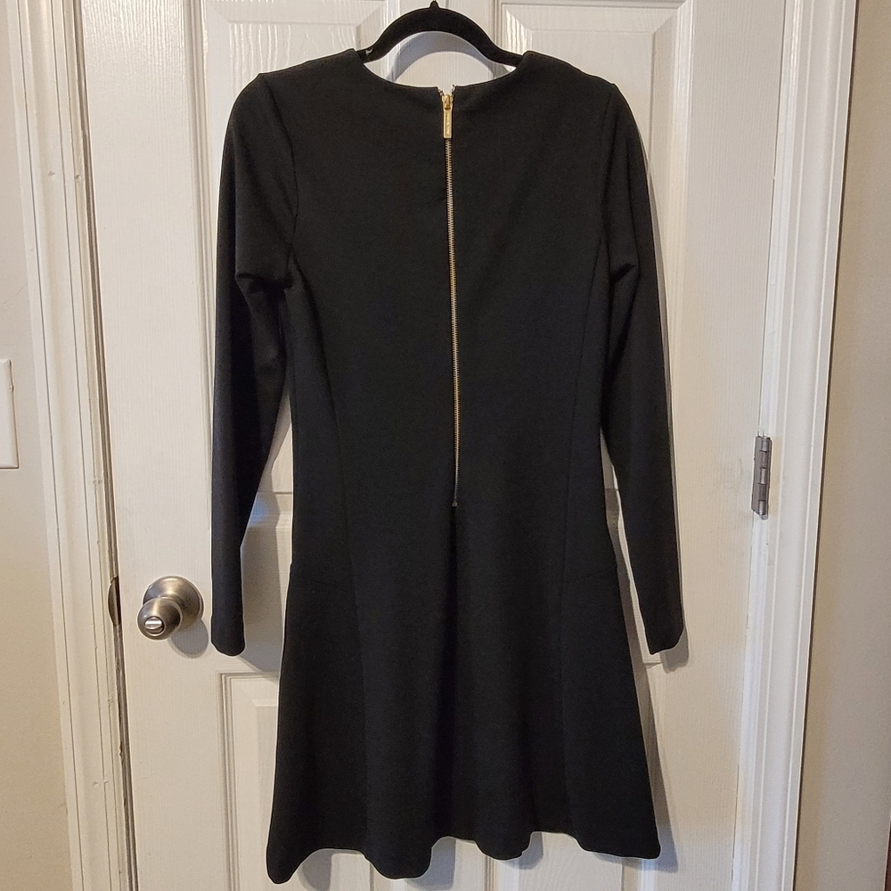 Michael Kors Longsleeve Little Black Dress Back Zip Closure Zip Pockets Size 4 - Picture 4 of 13